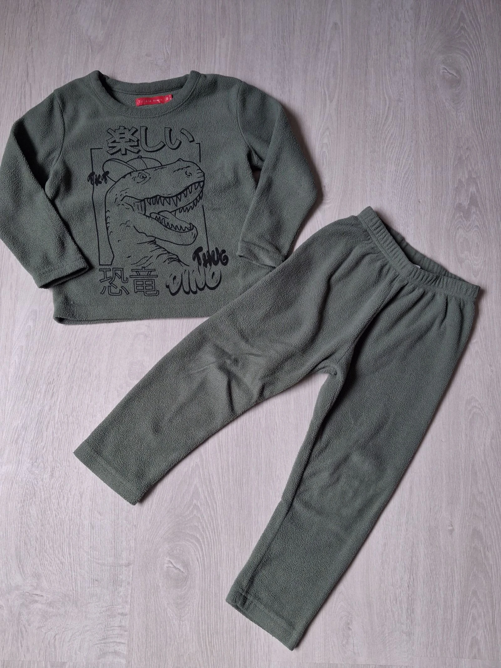 Pyjama polaire chaud vert kaki Dinosaure Tissaia 4 ans (104 cm)